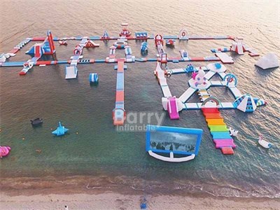 Beach Unicorn-Themed Inflatable Water Park Island Sea Park Unicorn Obstacle Course